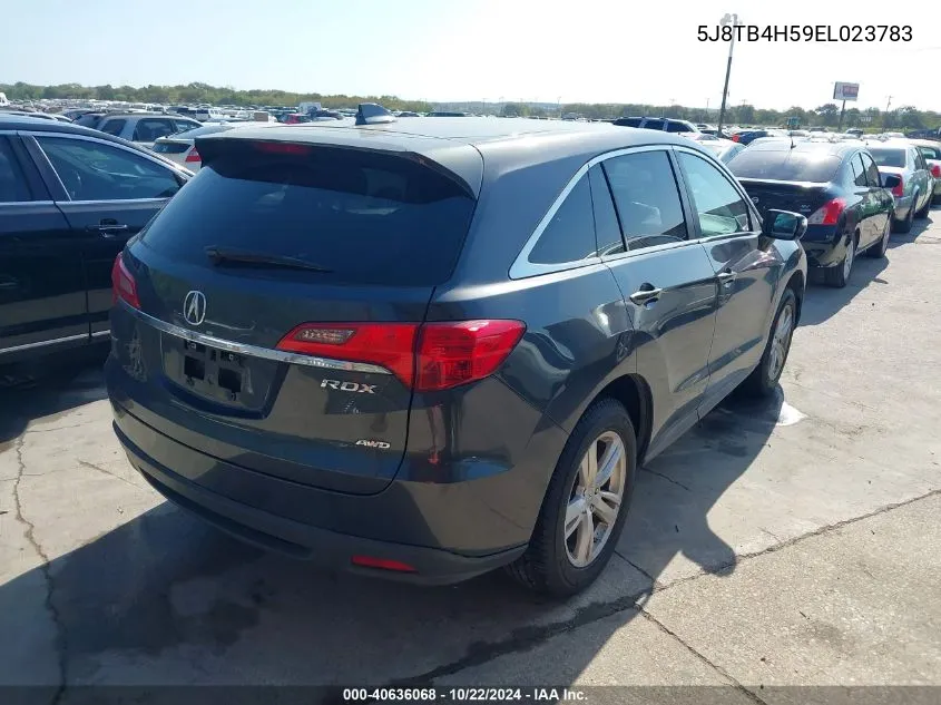 2014 Acura Rdx VIN: 5J8TB4H59EL023783 Lot: 40636068