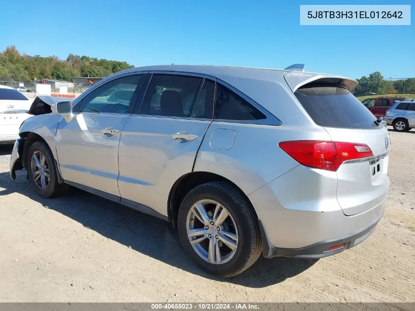 2014 Acura Rdx VIN: 5J8TB3H31EL012642 Lot: 40655023