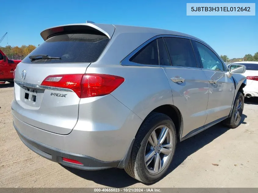 2014 Acura Rdx VIN: 5J8TB3H31EL012642 Lot: 40655023