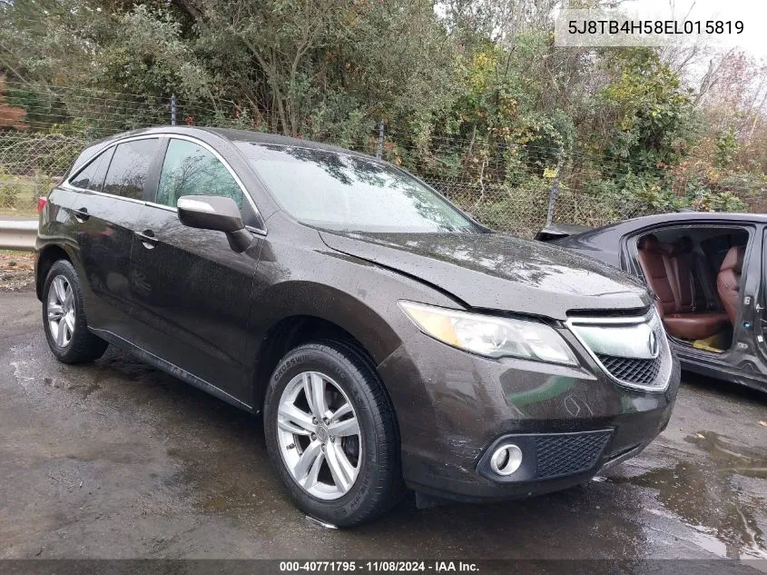 2014 Acura Rdx VIN: 5J8TB4H58EL015819 Lot: 40771795