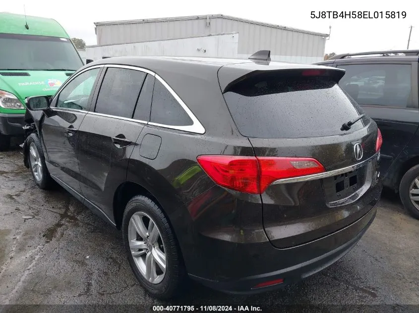 2014 Acura Rdx VIN: 5J8TB4H58EL015819 Lot: 40771795