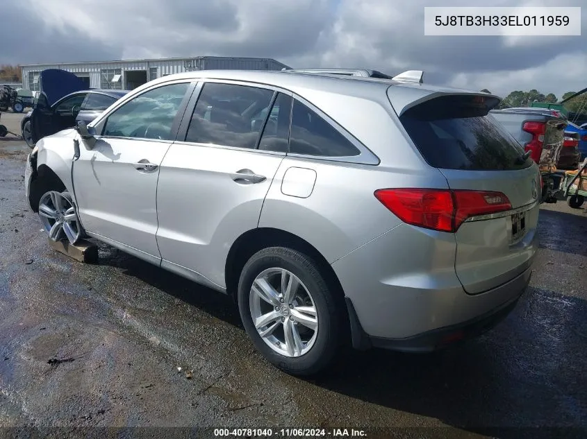 2014 Acura Rdx VIN: 5J8TB3H33EL011959 Lot: 40781040