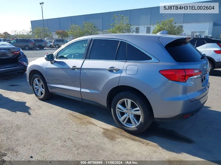 2014 Acura Rdx VIN: 5J8TB4H31EL002604 Lot: 40795989