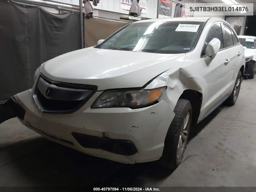 2014 Acura Rdx VIN: 5J8TB3H33EL014876 Lot: 40797094