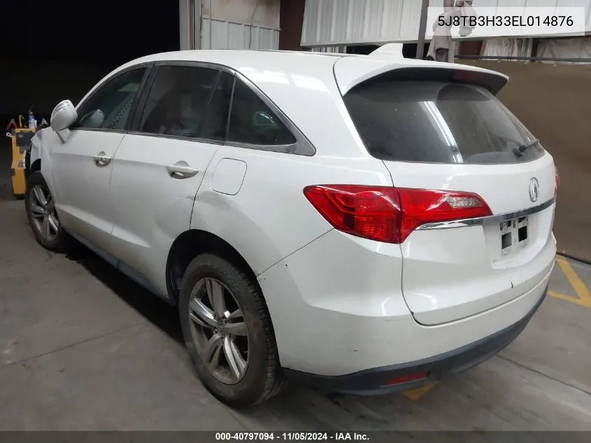 2014 Acura Rdx VIN: 5J8TB3H33EL014876 Lot: 40797094