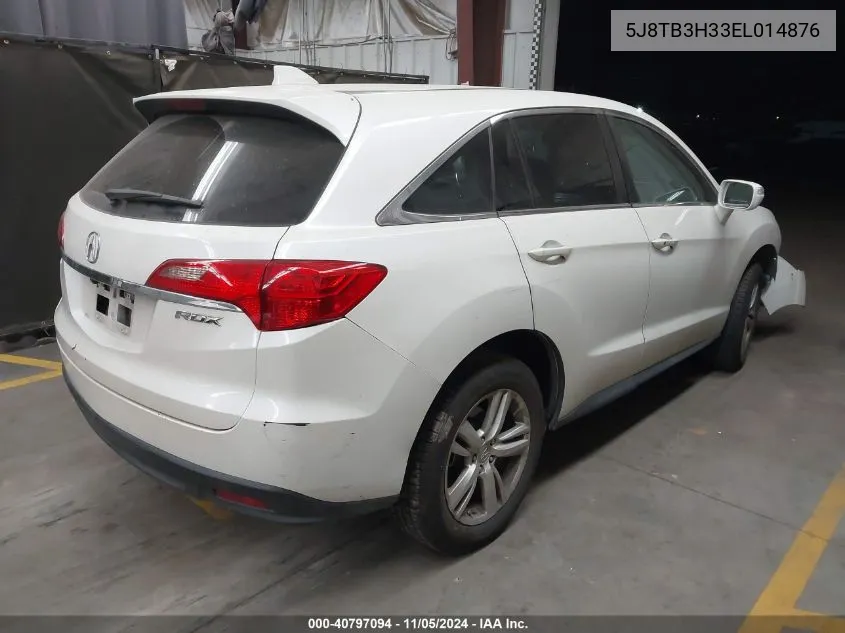 2014 Acura Rdx VIN: 5J8TB3H33EL014876 Lot: 40797094