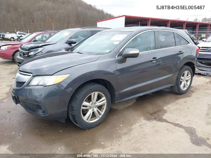 2014 Acura Rdx VIN: 5J8TB4H35EL005487 Lot: 40807768