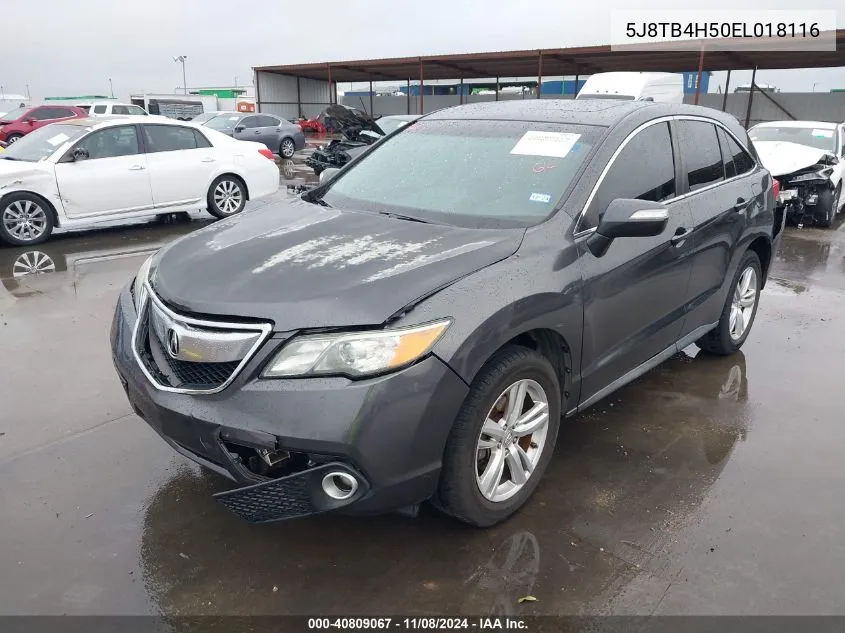 2014 Acura Rdx VIN: 5J8TB4H50EL018116 Lot: 40809067