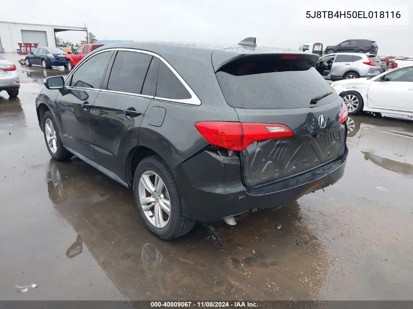 2014 Acura Rdx VIN: 5J8TB4H50EL018116 Lot: 40809067