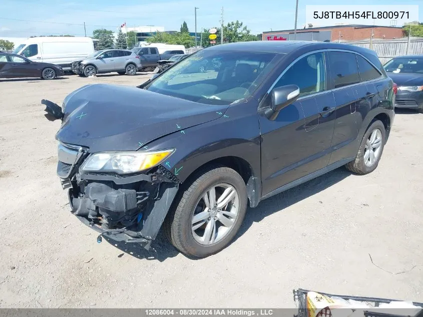 2015 Acura Rdx VIN: 5J8TB4H54FL800971 Lot: 12086004