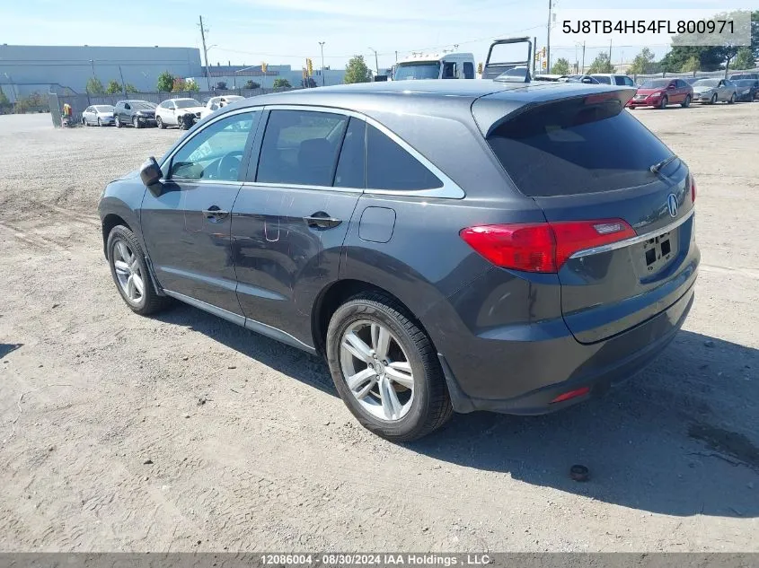 2015 Acura Rdx VIN: 5J8TB4H54FL800971 Lot: 12086004