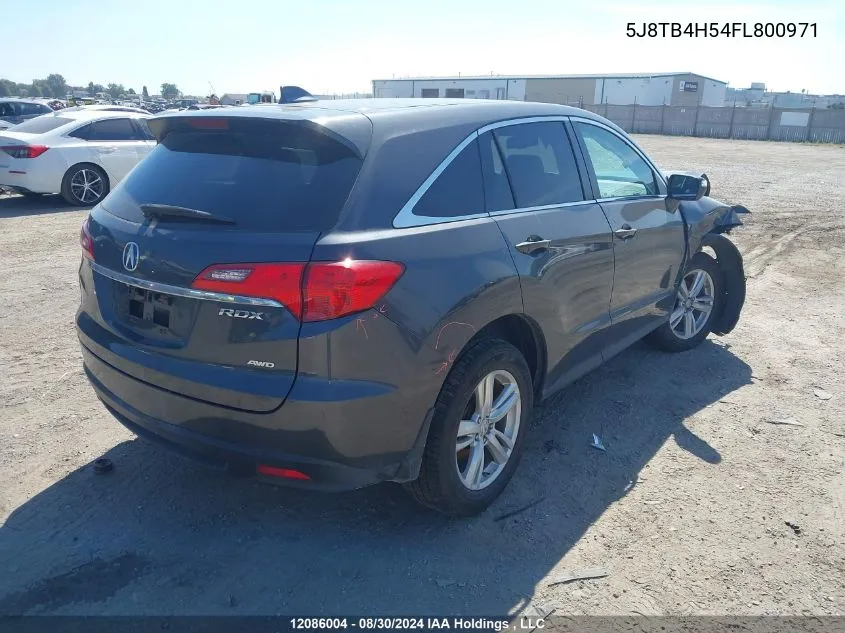 2015 Acura Rdx VIN: 5J8TB4H54FL800971 Lot: 12086004