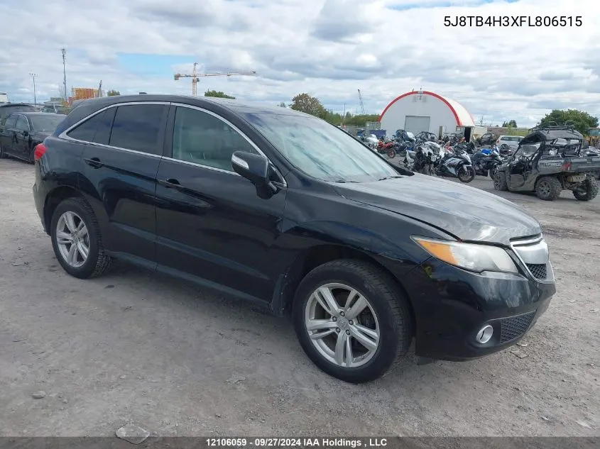 2015 Acura Rdx VIN: 5J8TB4H3XFL806515 Lot: 12106059