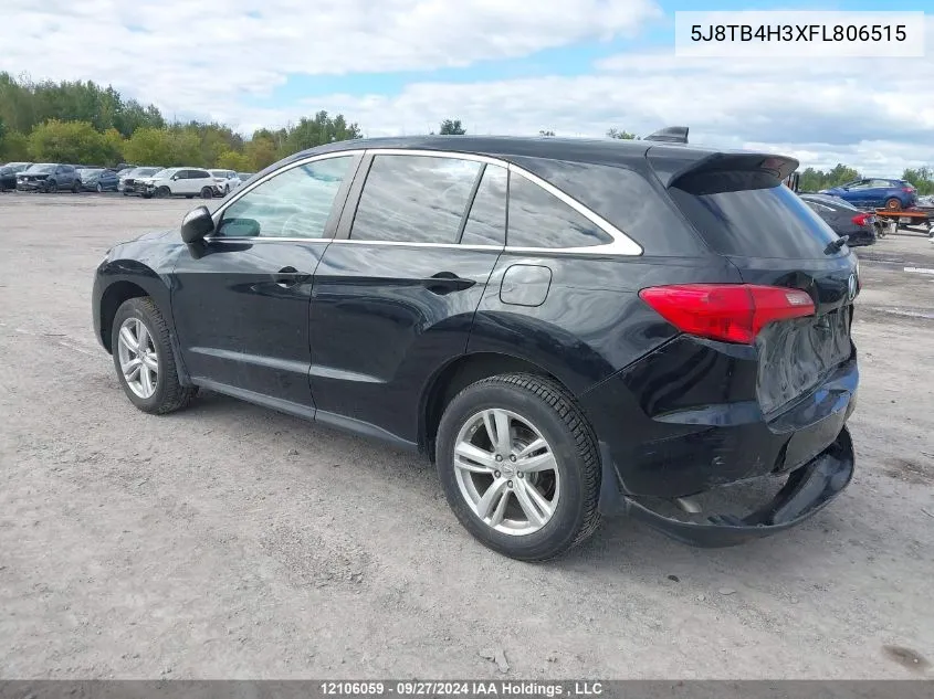 2015 Acura Rdx VIN: 5J8TB4H3XFL806515 Lot: 12106059