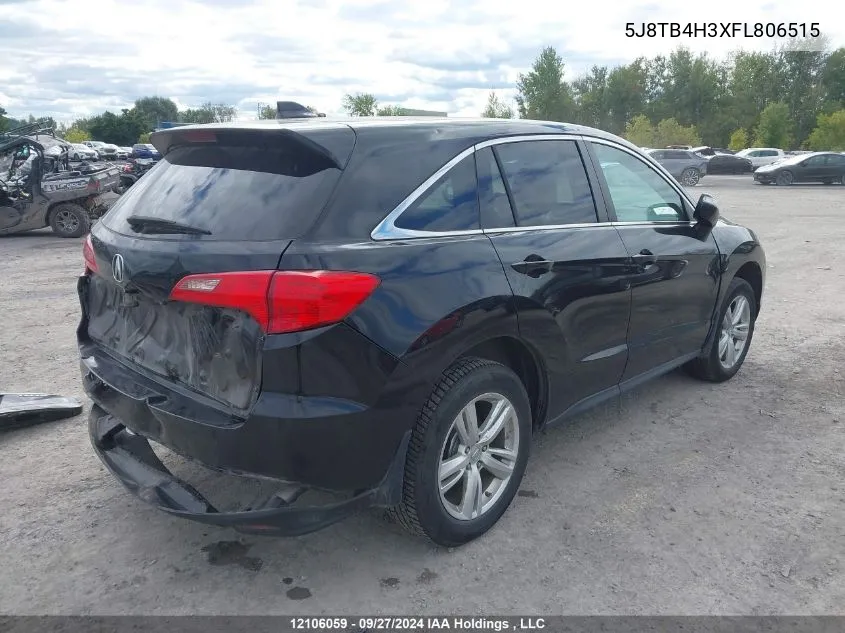 2015 Acura Rdx VIN: 5J8TB4H3XFL806515 Lot: 12106059