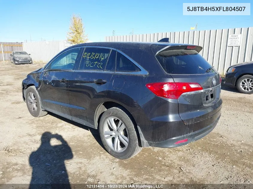 2015 Acura Rdx VIN: 5J8TB4H5XFL804507 Lot: 12131414