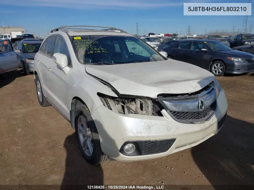 2015 Acura Rdx VIN: 5J8TB4H36FL803210 Lot: 12138425