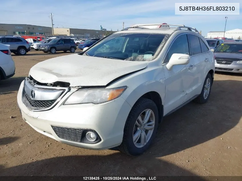 2015 Acura Rdx VIN: 5J8TB4H36FL803210 Lot: 12138425