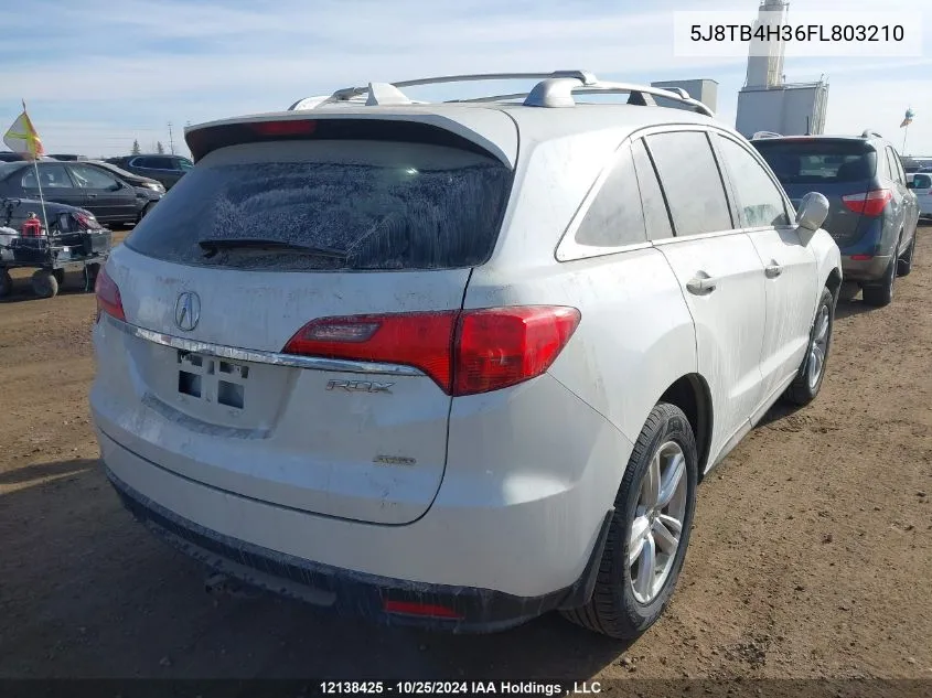 2015 Acura Rdx VIN: 5J8TB4H36FL803210 Lot: 12138425