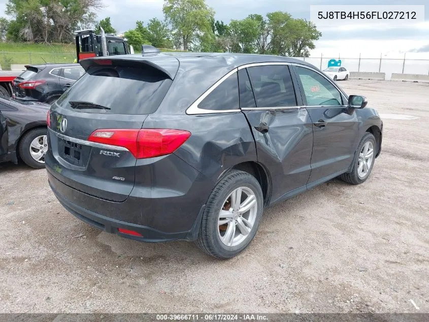 2015 Acura Rdx VIN: 5J8TB4H56FL027212 Lot: 39666711