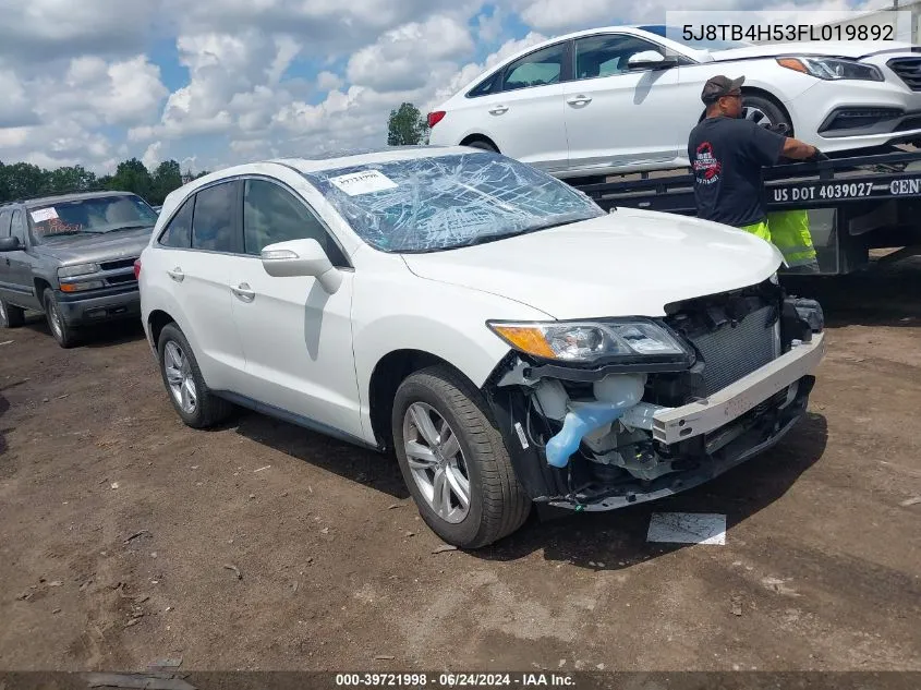 5J8TB4H53FL019892 2015 Acura Rdx