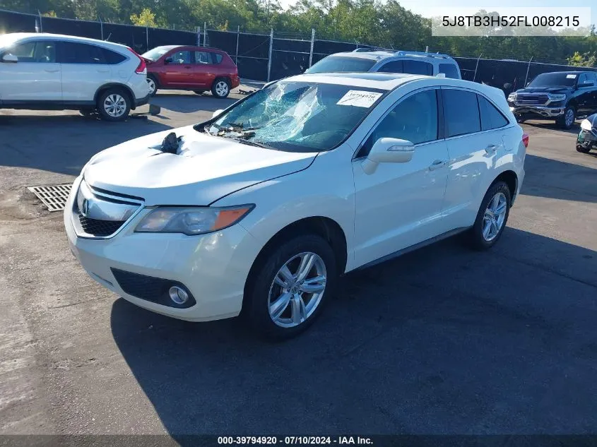 2015 Acura Rdx VIN: 5J8TB3H52FL008215 Lot: 39794920