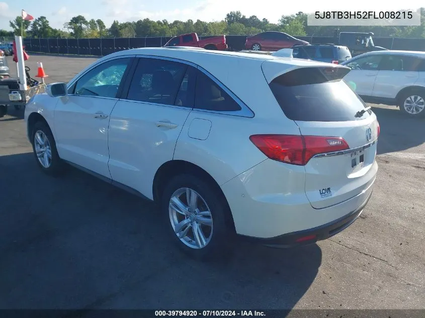 2015 Acura Rdx VIN: 5J8TB3H52FL008215 Lot: 39794920