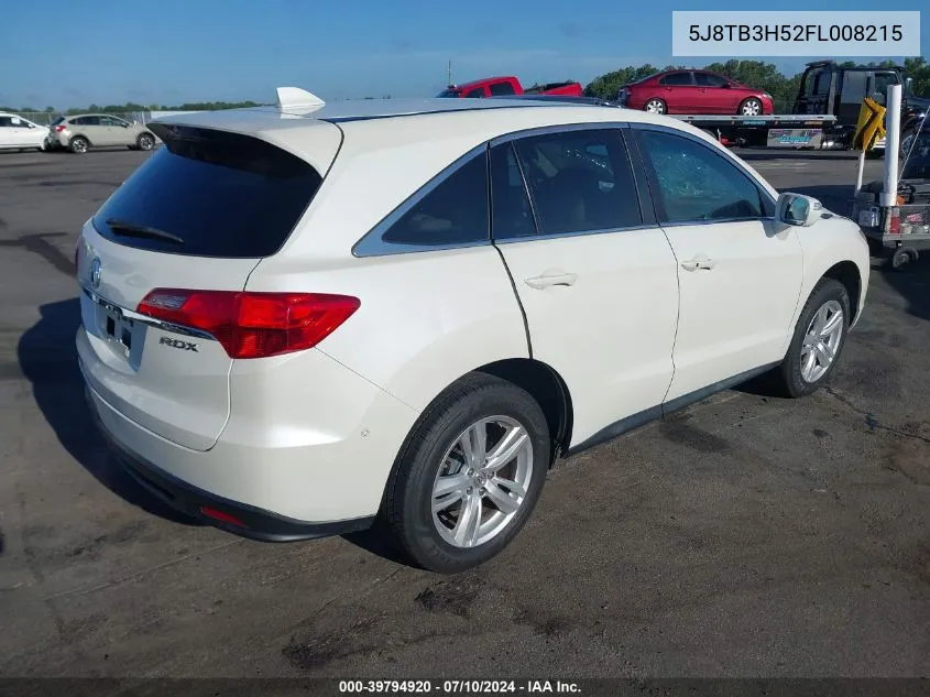 2015 Acura Rdx VIN: 5J8TB3H52FL008215 Lot: 39794920