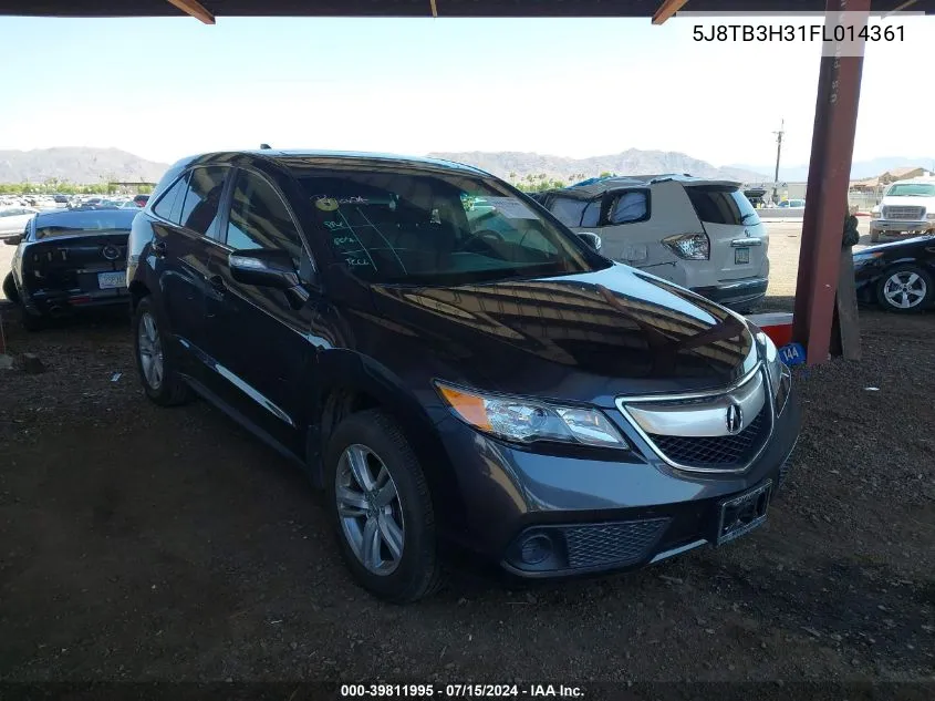 2015 Acura Rdx VIN: 5J8TB3H31FL014361 Lot: 39811995