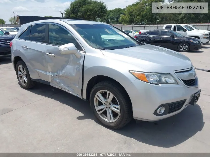 2015 Acura Rdx VIN: 5J8TB4H54FL022705 Lot: 39852256