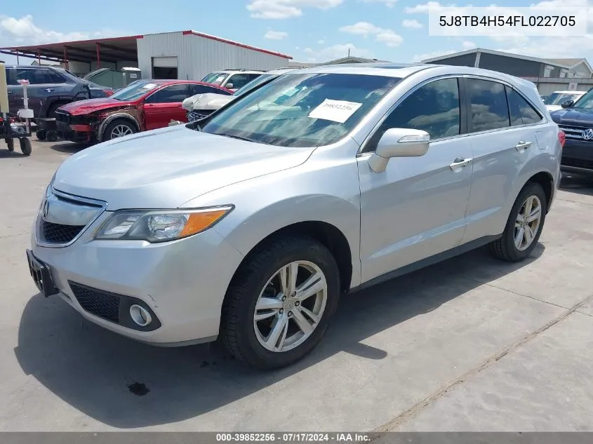 2015 Acura Rdx VIN: 5J8TB4H54FL022705 Lot: 39852256