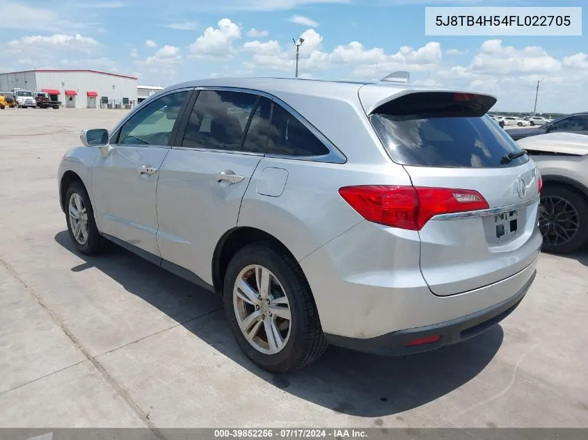 2015 Acura Rdx VIN: 5J8TB4H54FL022705 Lot: 39852256