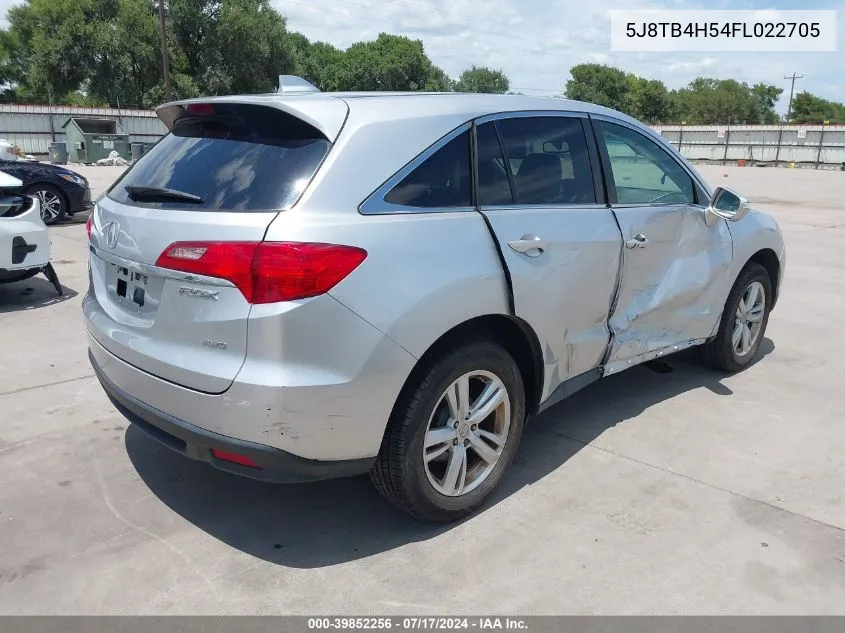 5J8TB4H54FL022705 2015 Acura Rdx