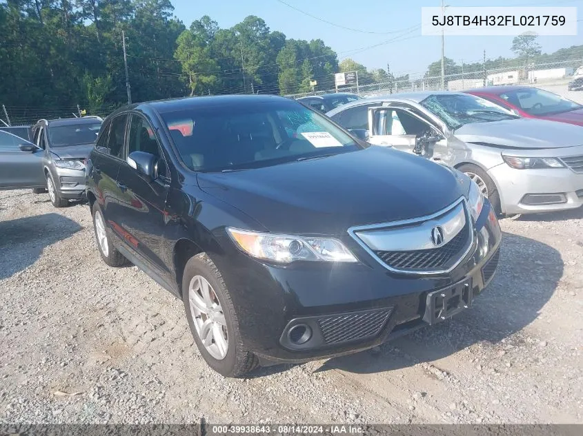 5J8TB4H32FL021759 2015 Acura Rdx