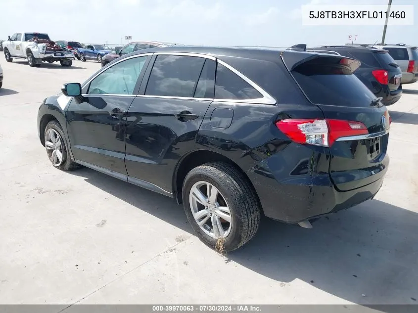 2015 Acura Rdx VIN: 5J8TB3H3XFL011460 Lot: 39970063