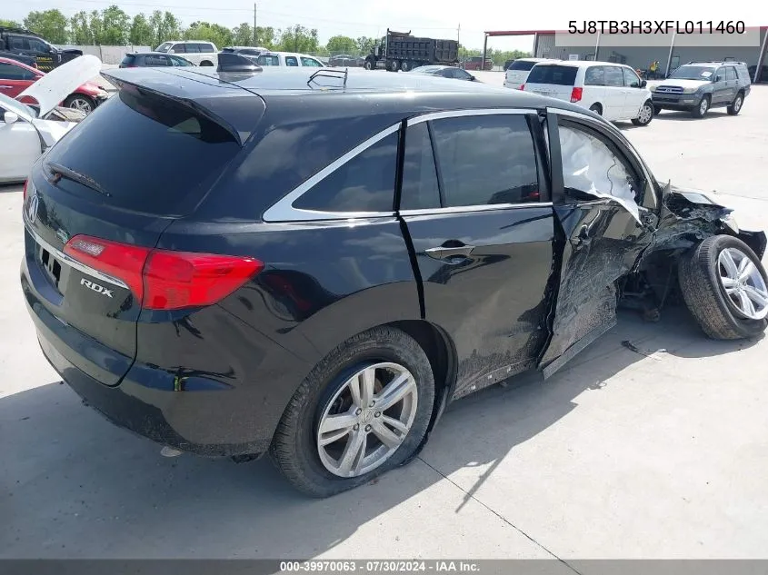 2015 Acura Rdx VIN: 5J8TB3H3XFL011460 Lot: 39970063