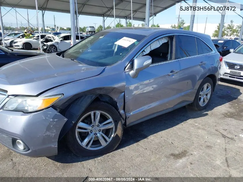 2015 Acura Rdx VIN: 5J8TB3H56FL007472 Lot: 40020967