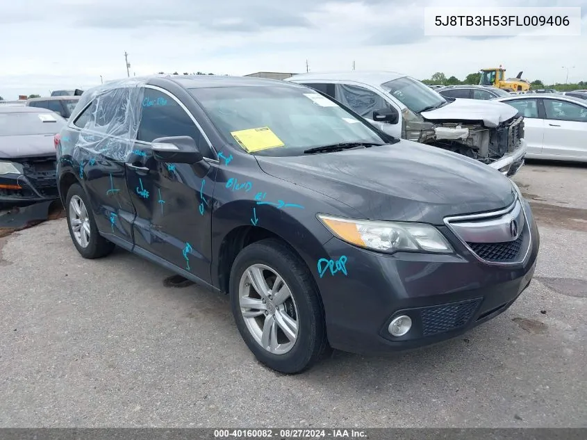 2015 Acura Rdx VIN: 5J8TB3H53FL009406 Lot: 40160082