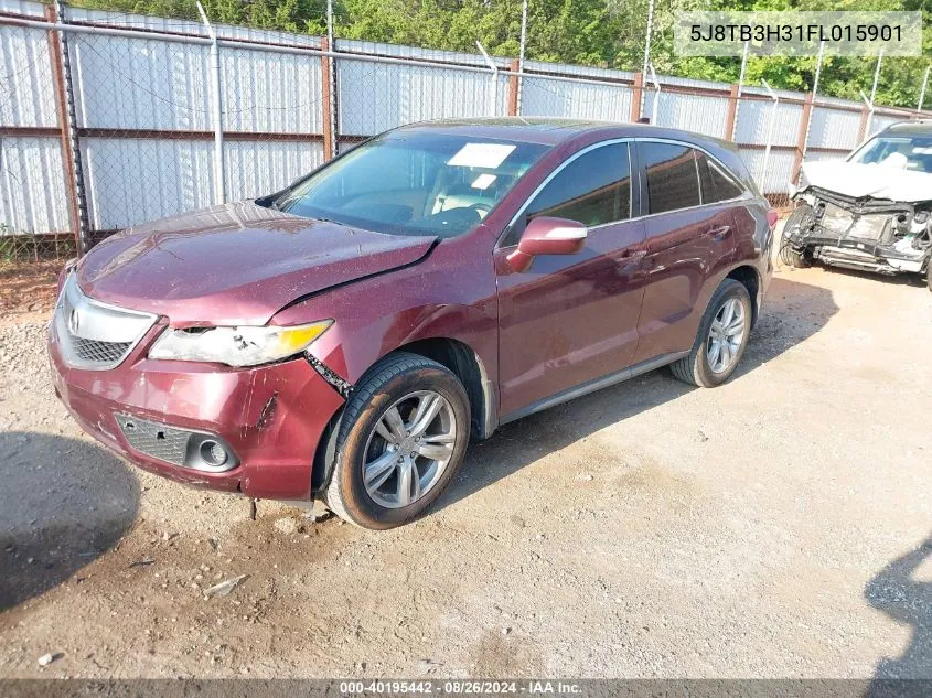 2015 Acura Rdx VIN: 5J8TB3H31FL015901 Lot: 40195442