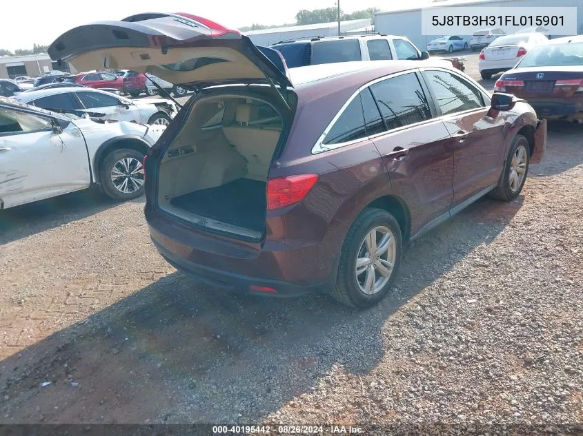 2015 Acura Rdx VIN: 5J8TB3H31FL015901 Lot: 40195442