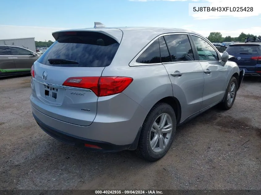 2015 Acura Rdx VIN: 5J8TB4H3XFL025428 Lot: 40242935