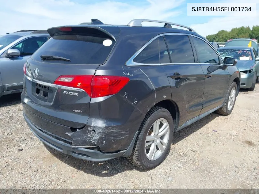 2015 Acura Rdx VIN: 5J8TB4H55FL001734 Lot: 40261462