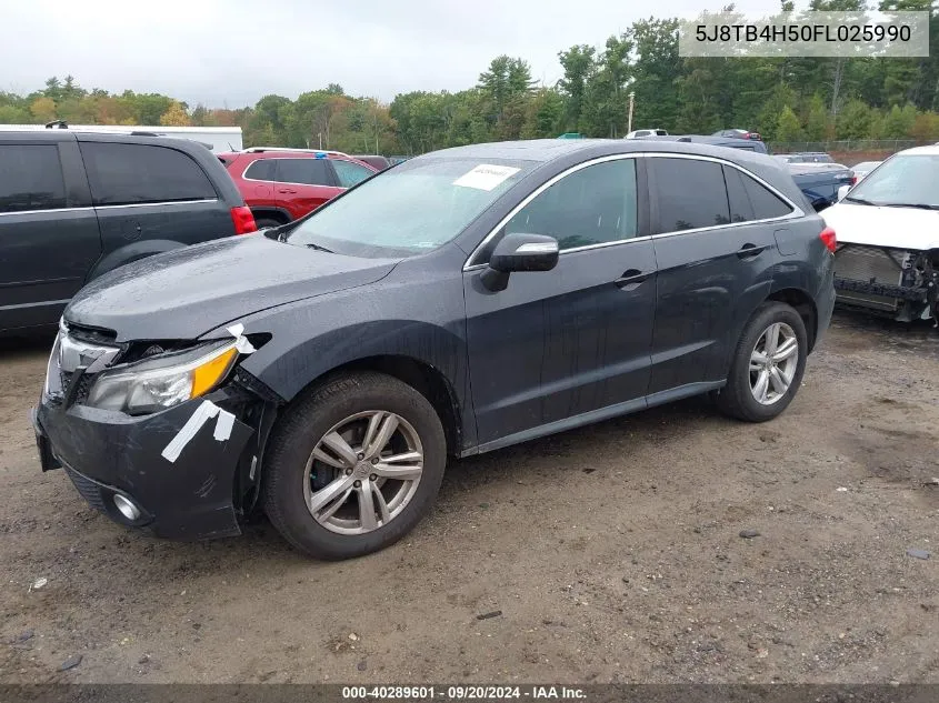 2015 Acura Rdx VIN: 5J8TB4H50FL025990 Lot: 40289601