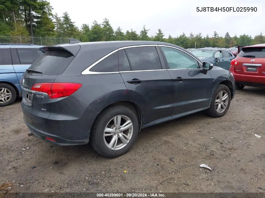 2015 Acura Rdx VIN: 5J8TB4H50FL025990 Lot: 40289601