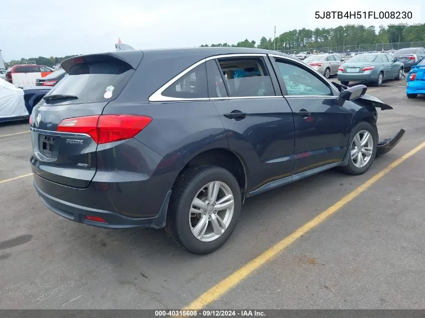 2015 Acura Rdx VIN: 5J8TB4H51FL008230 Lot: 40315608