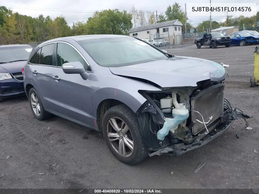 2015 Acura Rdx VIN: 5J8TB4H51FL014576 Lot: 40408820