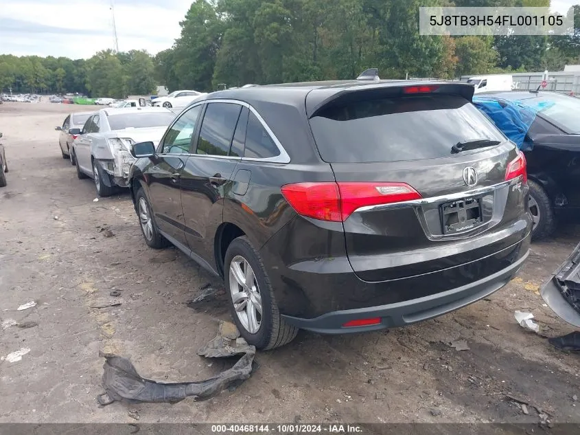 2015 Acura Rdx VIN: 5J8TB3H54FL001105 Lot: 40468144