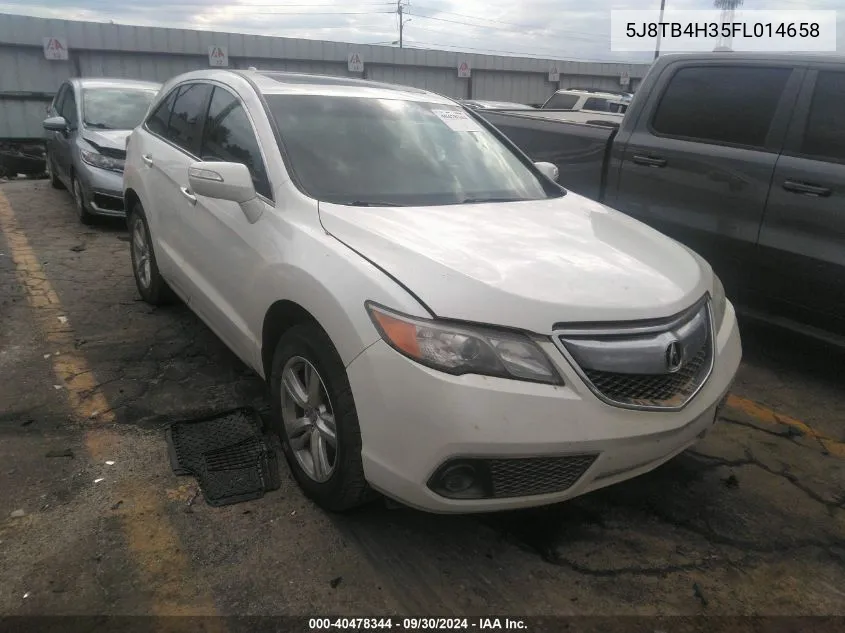 2015 Acura Rdx VIN: 5J8TB4H35FL014658 Lot: 40478344