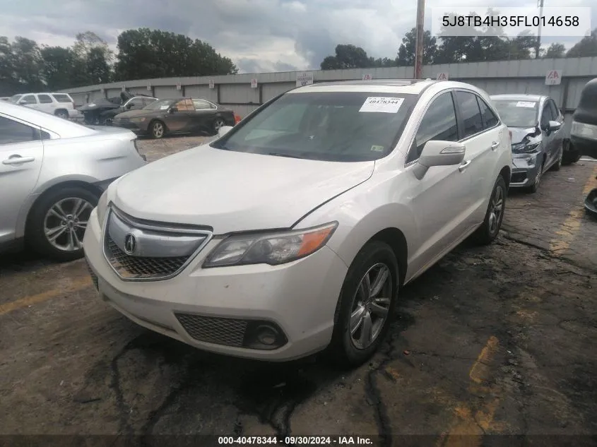 2015 Acura Rdx VIN: 5J8TB4H35FL014658 Lot: 40478344