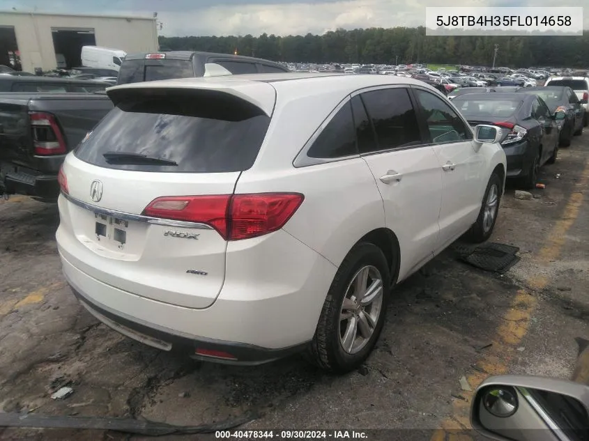 2015 Acura Rdx VIN: 5J8TB4H35FL014658 Lot: 40478344